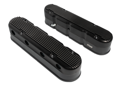 FiTech Fuel Injection - FiTech 131202 FiTech Plus LS Valve CoversTall w/Coil Mounts/Finned Covers Black