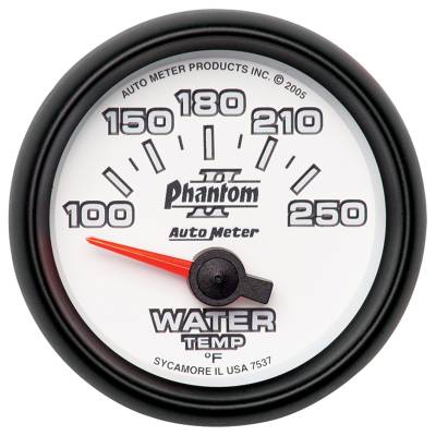 AutoMeter - AutoMeter 7537 Phantom II Electric Water Temperature Gauge 100-250-DEG F 2-1/16"