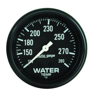 AutoMeter - AutoMeter 2313 Autogage Water Temp Mech Gauge 100-280 F/6' 2-5/8" Full Sweep