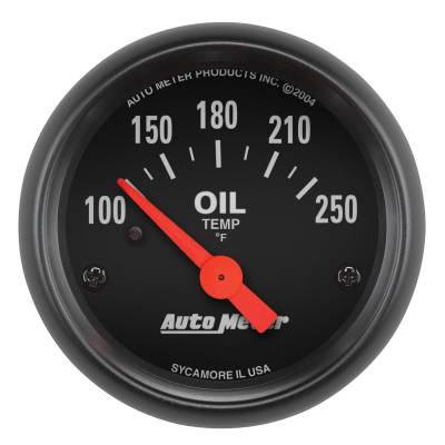 AutoMeter - AutoMeter 2638 Z-Series Oil Temperature Gauge 100-250-DEG F 2-1/16" Short Sweep