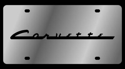 Eurosport Daytona - Eurosport Daytona 1344-1 Stainless License Plate C1 Corvette Script Logo