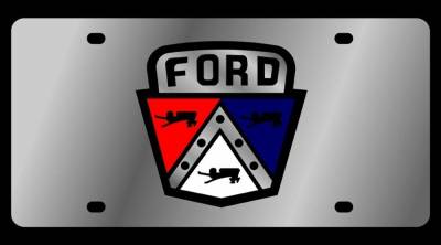 Eurosport Daytona - Eurosport Daytona 1559-1 Stainless License Plate Retro Ford Logo