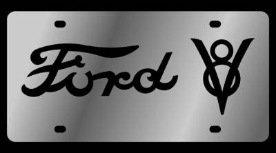 Eurosport Daytona - Eurosport Daytona 1557-1 Stainless License Plate Ford V8 Vintage Logo