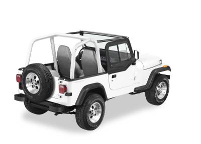 Bestop - Bestop 51787-15 Front Upper Half Door Sliders Black Denim for 97-06 Wrangler TJ