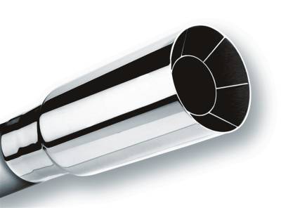 Borla - Borla Exhaust 20102 Universal 6" Long Tip 2" Inlet x 2.5" Single Round Outlet