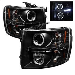 Spyder Auto - Spyder Auto 5009494 Black/Clear Halo Projector Headlights for 07-13 Silverado