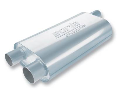 Borla - Borla 40477 Univ. Mufflers 19" Long 2.5" Offset In/Dual 2.5" Out 6 x 10.25" Oval