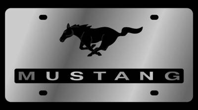 Eurosport Daytona - Eurosport Daytona 1588-1 Stainless License Plate Mustang Pony Logo