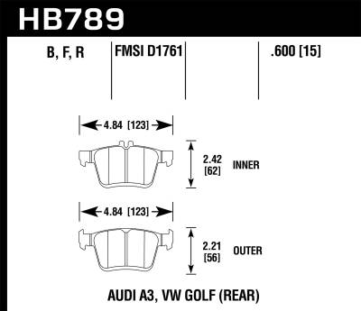 Hawk Performance - Hawk Performance HPS 5.0 High Performance Street Brake Pads HB789B.600