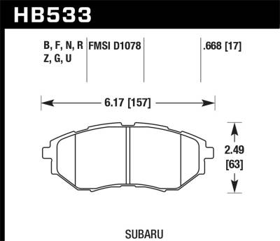 Hawk Performance - Hawk Performance HPS 5.0 High Performance Street Brake Pads HB533B.668