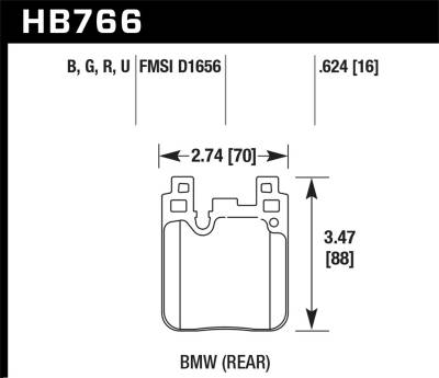 Hawk Performance - Hawk Performance HPS 5.0 High Performance Street Brake Pads HB766B.624