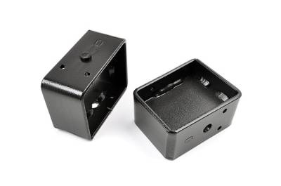 Rough Country Suspension Systems - Rough Country 4" Steel Rear Leaf Spring Lift Blocks Pair 6593
