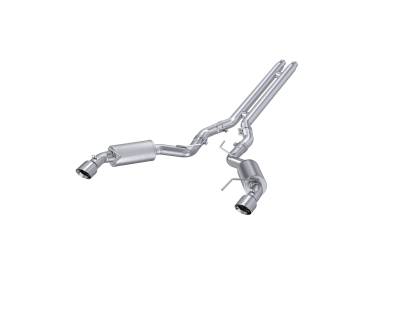 MBRP Exhaust - MBRP Exhaust S7277AL AL 3" Cat-Back Dual Split Exit w/Muffler 15-17 Mustang GT