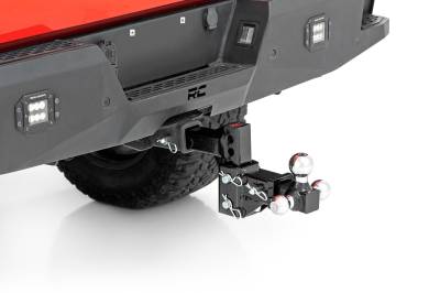 Rough Country Suspension Systems - Rough Country 2" Receiver Adjustable Multi-Ball Hitch Mount Black 99100