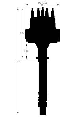 MSD - MSD Ignition 85555 Pro-Billet Distributor for Chevy Black V8