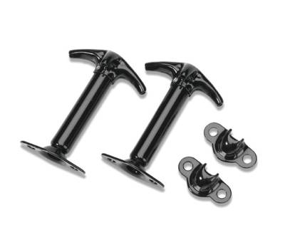 Bestop - Bestop 51294-01 Front Hood Catch Latches Pair Black for 66-95 Jeep CJ/YJ