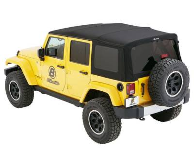 Bestop - Bestop 54823-17 Supertop NX Black Twill Soft Top for 07-18 Jeep Wrangler JK 4DR