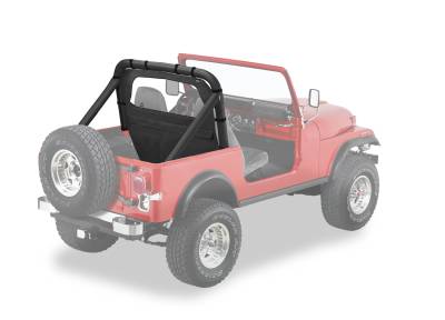 Bestop - Bestop 80028-15 Windjammer Rear Cab Curtain Black Denim for 80-95 Jeep CJ YJ