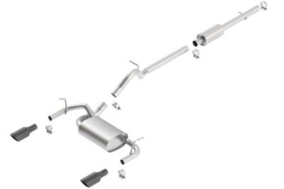 Borla - Borla 140459BC Touring Cat-Back Exhaust Single Split RR Exit for 12-18 Wrangler