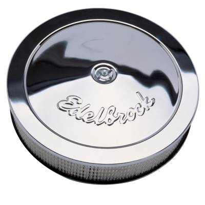 Edelbrock - Edelbrock 1207 Pro-Flo Chrome 14" Round Air Cleaner w/3" Paper Element