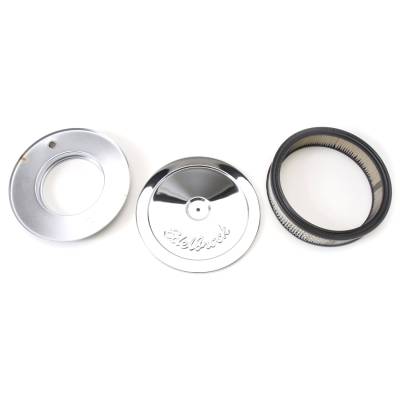 Edelbrock - Edelbrock 1208 Pro-Flo Chrome 10" Round Air Cleaner w/2" Paper Deep Flange