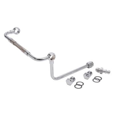 Edelbrock - Edelbrock 8132 Chrome Dual-Feed Fuel Line Kit w/o Fuel Filter 3/8" Barbed End In