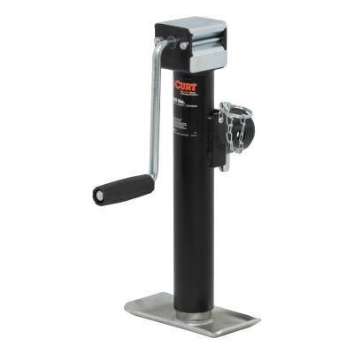 CURT - CURT 28354 Pipe-Mount Swivel Jack w/Side Handle 5000 lbs 10" Travel