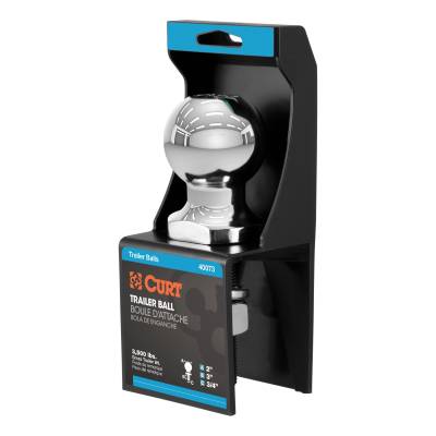 CURT - CURT 40073 2" Trailer Ball 3/4" x 3" Shank 3500 lbs Chrome Packaged