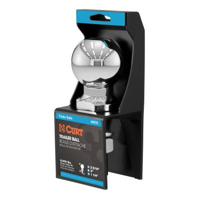 CURT - CURT 40076 2-5/16" Trailer Ball 1-1/4" x 3" Shank 6000 lbs Chrome Packaged