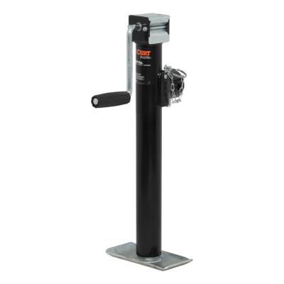 CURT - CURT 28324 Pipe-Mount Swivel Jack w/Side Handle 2000 lbs 15" Travel