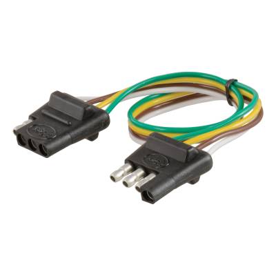 CURT - CURT 58380 4-Way Flat Connector Plug & Socket w/12" Wires