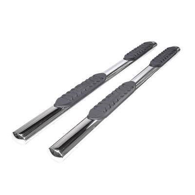 TrailFX - TrailFX 2930313041 4" Oval Tube Side Steps Polished SS Welded End Caps Panel
