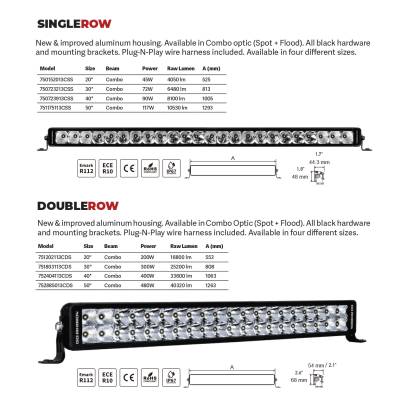 Go Rhino - Go Rhino 751202113CDS Bright Series LED Light Bar