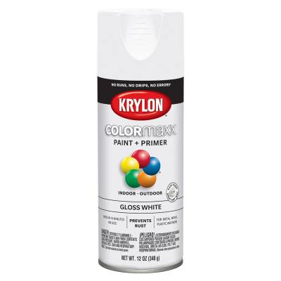 Krylon - Krylon 5545 COLORmaxx Paint + Primer 12oz Gloss White