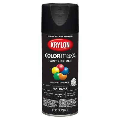 Krylon - Krylon 5546 COLORmaxx Paint + Primer 12oz Flat Black