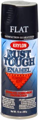 Krylon - Krylon RTA9218 Rust Tough Rust Preventive Enamels 12oz Flat Black