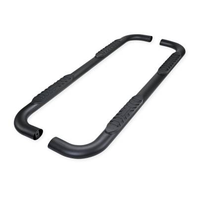 TrailFX - TrailFX A1012B 4" Oval Nerf Bar Black Steel Side Steps w/Pads & End Caps