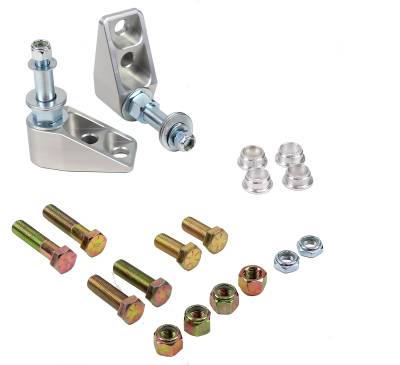 Ridetech - Ridetech 90001928 Rear Lower Shock Mounts Billet Shockwave Aluminum Natural Pair