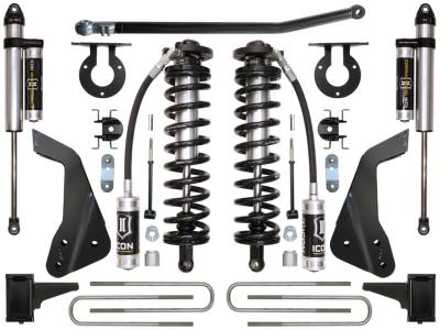 ICON Vehicle Dynamics - ICON K63113 Stage-3 4-5.5" Coilover Conversion Lift Kit for 05-07 Ford F250/F350