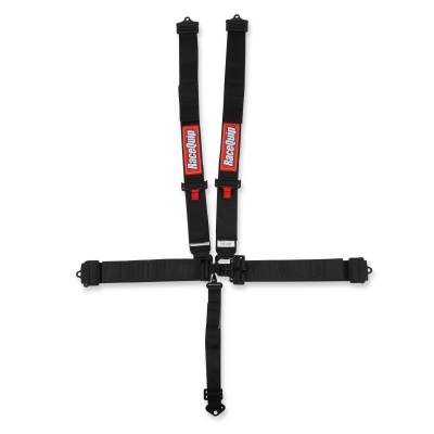Racequip - RaceQuip 711001RQP Latch & Link 5 Point Harness Black 3" Lap/Shoulder 2" Sub