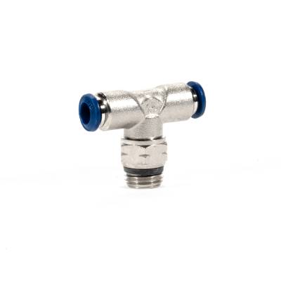 Logiq Air Suspension - Logiq Air Suspension 88-90004 Self-Sealing Tee Fitting Nickel 1/4" PTC x NPT