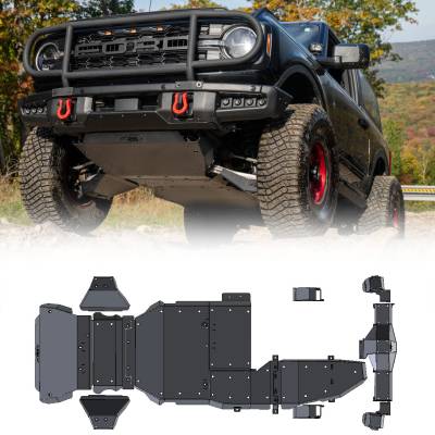 IAG Performance - IAG Performance IAG-BDY-F2320 Rock Armor Complete Skid Plate Set 21+ Bronco 2DR