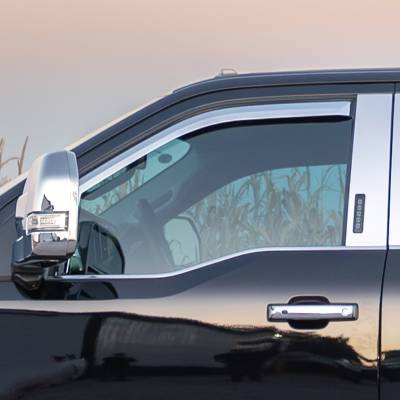 Putco - Putco 480602 Chrome Side Window Deflector 2PC Front for 17-24 Nissan Titan Crew