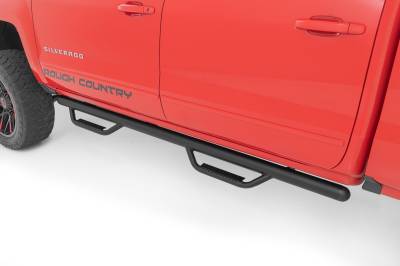 Rough Country Suspension Systems - Rough Country RCC1489CCB 3" Drop Step Nerf Bars for 14-18 Silverado/Sierra Crew