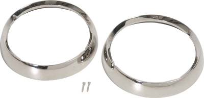 Kentrol - Kentrol 30537 Polished Headlight Bezels Pair for 72-86 Jeep CJ