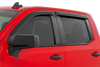 Rough Country Suspension Systems - Rough Country 911924 Smoke Rain Guard Window Deflectors Silverado/Sierra Crew