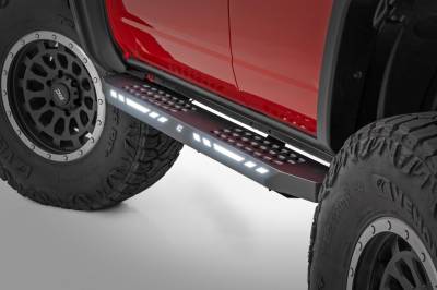 Rough Country Suspension Systems - Rough Country 57004 AC2 LED Running Boards-Black 21-25 Ford Bronco 4DR