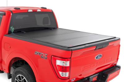 Rough Country Suspension Systems - Rough Country 9225650_A Hard Tri-Fold Tonneau Cover for 21-24 Ford F150 5.5'