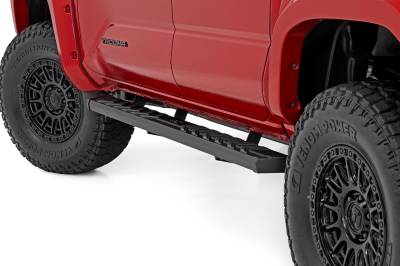Rough Country Suspension Systems - Rough Country 41013A BA2 Side Step Bars Black for 24-26 Tacoma Double Cab 4WD