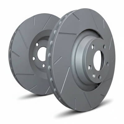 SP Performance - SP Performance T54-5151 Slotted GREY Zinc Rear Brake Rotors 17-22 Ford F450/F550